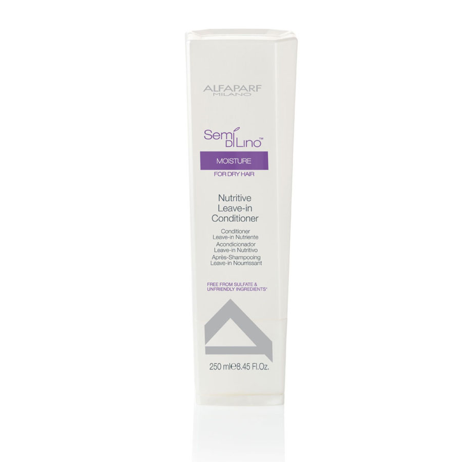 Alfaparf Кондиционер несмываемый для сухих волос Semi Di Lino Moisture Nutritive Leave-In Conditioner 250 мл10010 Alfaparf Кондиционер несмываемый для сухих волос Semi Di Lino Moisture Nutritive Leave-In Conditioner 250 мл10010Alfaparf Semi DiLino Moisture Nutritive Leave - InConditionerКондиционер несмываемый для сухих волос имеет в составе особые питательные сахариды и экстракт мёда, удерживающие влагу внутри волосяного стержня, тем самым обеспечивая волосу постоянное питание и увлажнение. Несмываемый кондиционер Альфапарф Нутритив делает волосы послушными и способствует гораздо более лёгкой укладке волос.В состав средства также входит экстракт семян льна, который содержит жирные кислоты Омега 3 и Омега 6, что придаёт волосам впечатляющий и красивый блеск. Кондиционер Alfaparf SDL Moisture Nutritive Leave-In обладает устойчивым эффектом, усиливает насыщенность цвета волос и не содержит парафинов, парабенов, красителей и минеральных масел.