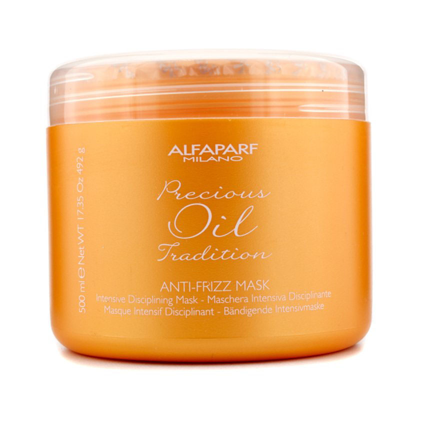 Alfaparf Разглаживающая маска для всех типов волос Precious Oil Tradition Anti-Frizz Mask 500 мл166 Alfaparf Разглаживающая маска для всех типов волос Precious Oil Tradition Anti-Frizz Mask 500 мл166Интенсивная выпрямляющая маска для придания волосам мягкости и облегчения при расчёсывании содержит масла Пекуи и Опунции, которые сглаживают поверхностные шероховатости стержня волоса, таким образом делая волосы более послушными. Волосы становятся мягкими и блестящими.