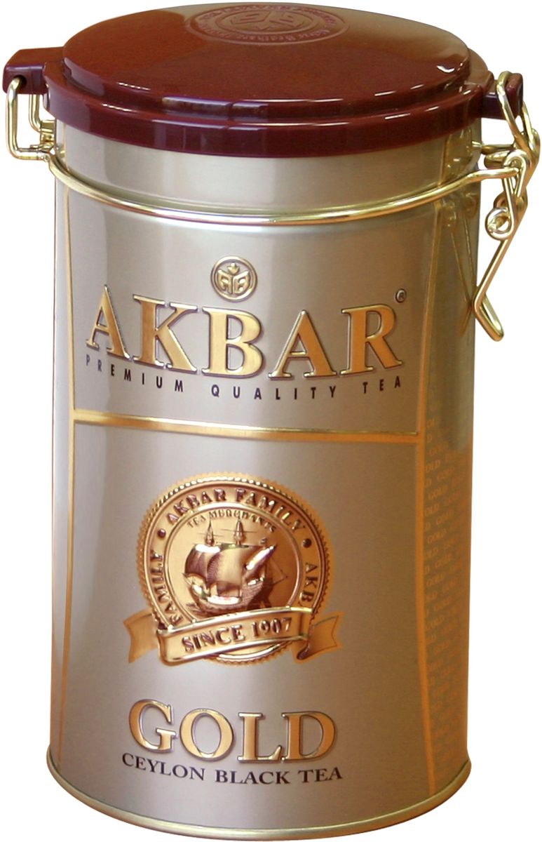 Akbar Gold черный листовой чай, 225 г1042025 Akbar Gold черный листовой чай, 225 г1042025Akbar Gold - среднелистовой черный чай класса Premium, для производства которого используются только что распустившиеся листочки чайного куста, собранные на лучших горных плантациях на высоте 2000 футов над уровнем моря. Их идеальное расположение к солнцу и горный воздух, пропитанный ароматами экзотических растений, придают чаю стойкий аромат и отличающийся особой яркостью и насыщенностью цвет.Чай Akbar Gold в элегантных жестяных банках - великолепный подарок к любому празднику.