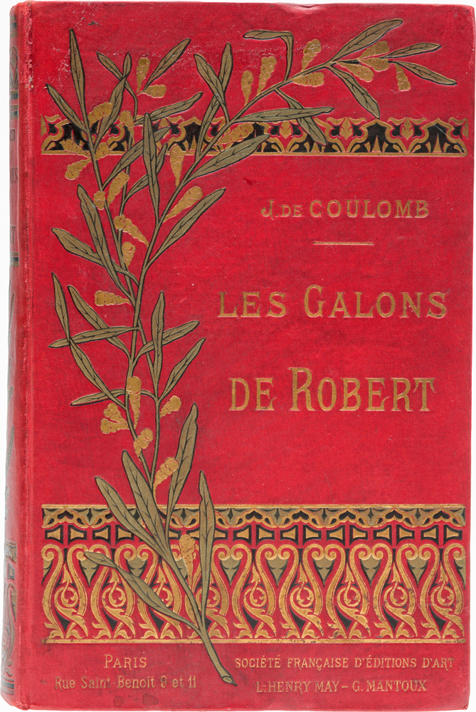 Les Galons de Robert4002064401324 Les Galons de Robert4002064401324Прижизненное издание.Париж, начало XX века. Издательство Societe francaise deditions dart.Иллюстрированное издание с рисунками Eugene Chaperon.Типографский переплет с золотым тиснением.Сохранность хорошая.Вниманию читателей предлагается иллюстрированный роман для детей популярной французской писательницы конца XIX - первой половины XX века Жанн де Кулом Les galons de Robert.Издание на французском языке.Не подлежит вывозу за пределы Российской Федерации.