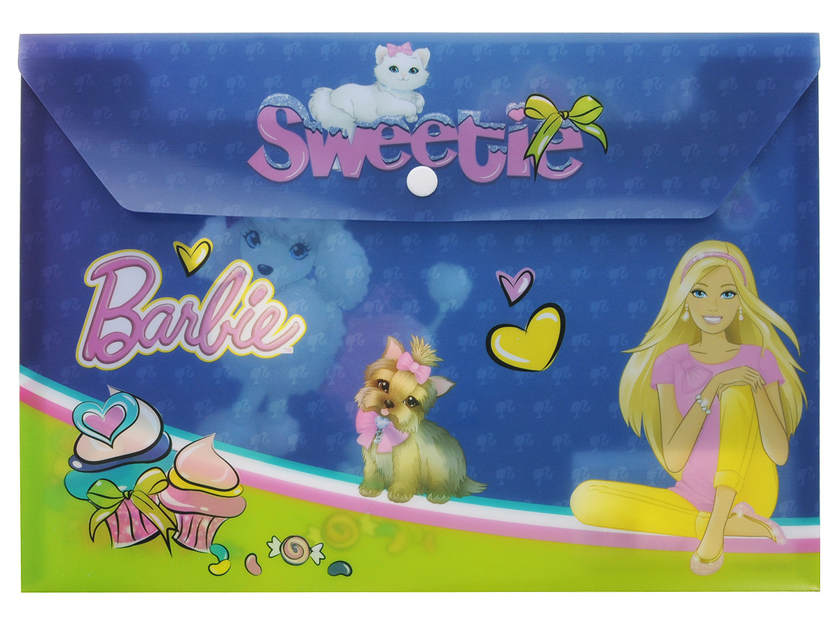 Barbie Папка-конверт Sweetie на кнопке цвет синийBRCB-US1-PLB-EN15_синий Barbie Папка-конверт Sweetie на кнопке цвет синийBRCB-US1-PLB-EN15_синийПапка-конверт Sweetie - это удобный и функциональный инструмент, который идеально подойдет для хранения различных бумаг и документов формата А4. Папка с изображением любимой куколки и её питомцев изготовлена из яркого глянцевого пластика, и закрывается на практичную крышку с кнопкой. Папка-конверт - это незаменимый атрибут для студента, школьника, офисного работника. Такая папка надежно сохранит ваши документы и сбережет их от повреждений, пыли и влаги.