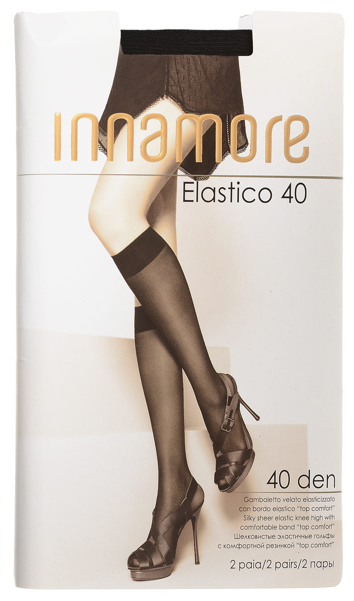 Гольфы женские Innamore Elastico 40, цвет: Nero (черный), 2 пары. 6032. Размер универсальный