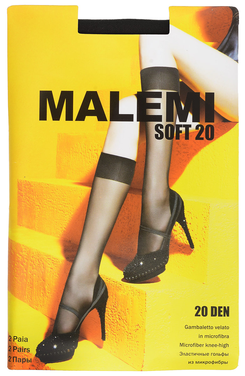 Гольфы женские Malemi Soft 20, цвет: Nero (черный), 2 пары. 9066. Размер универсальныйSoft 20 Гольфы женские Malemi Soft 20, цвет: Nero (черный), 2 пары. 9066. Размер универсальныйSoft 20Стильные гольфы Malemi Soft 20, изготовленные из эластичного полиамида, идеально дополнят ваш образ в прохладную погоду.Шелковистые тонкие гольфы легко тянутся, что делает их комфортными в носке. Гладкие и мягкие на ощупь, они имеют комфортную мягкую резинку. Идеальное облегание и комфорт гарантированы при каждом движении. Плотность: 20 den. В комплекте 2 пары.