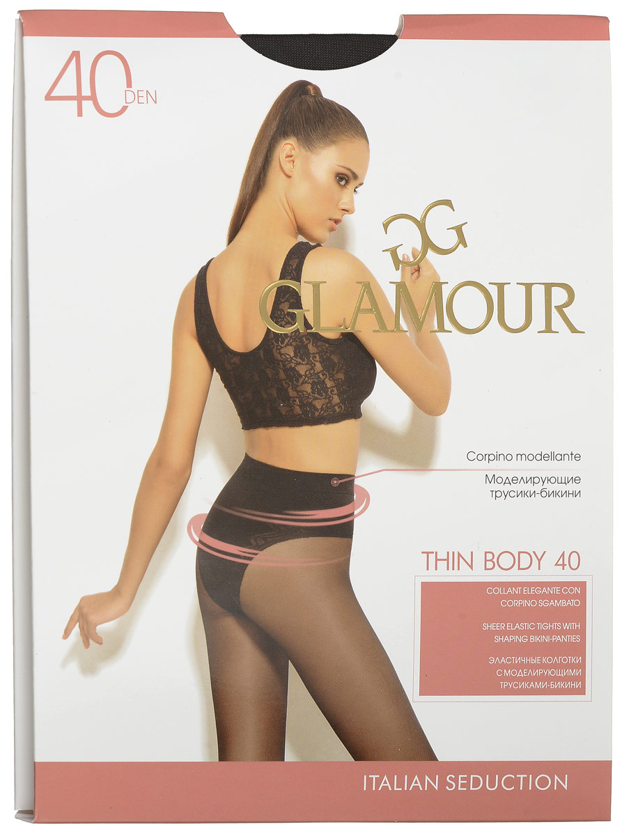 Колготки женские Glamour Thin Body 40, цвет: Nero (черный). 28648. Размер 2 (42/44)