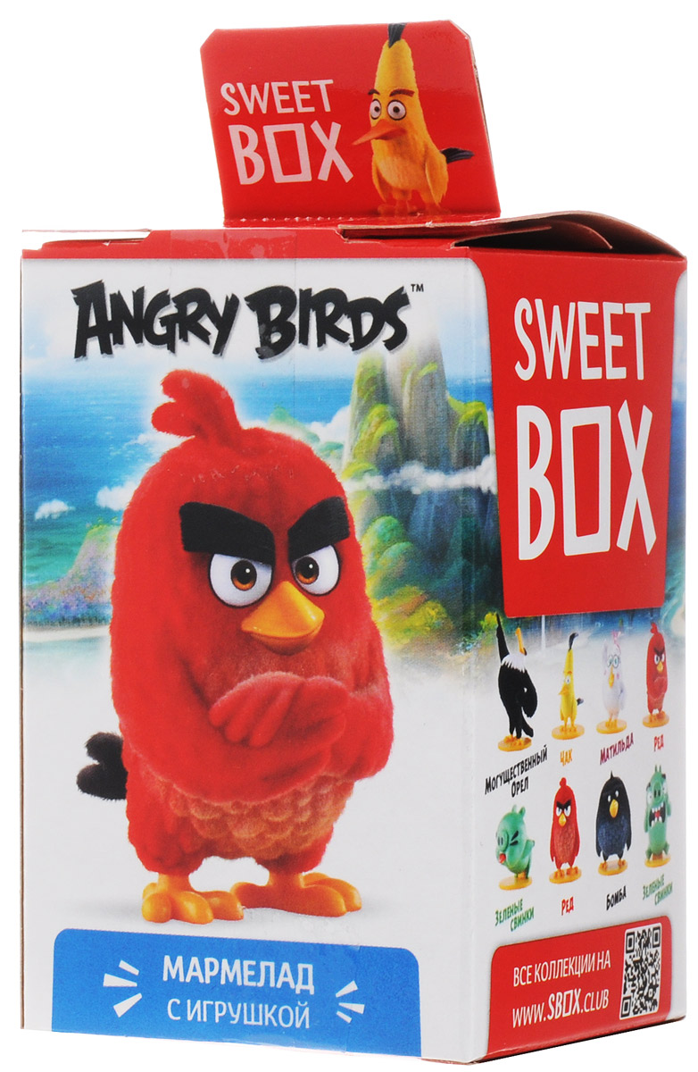 Sweet Box Angry Birds мармелад жевательный с игрушкой, 10 г6942971507581 Sweet Box Angry Birds мармелад жевательный с игрушкой, 10 г6942971507581Sweet Box Angry Birds - коллекционная игрушка со сладким сюрпризом.Герои знаменитого противостояния, персонажи популярной компьютерной игры. Узнай все тайны птичек и свинок! Собери всю коллекцию!