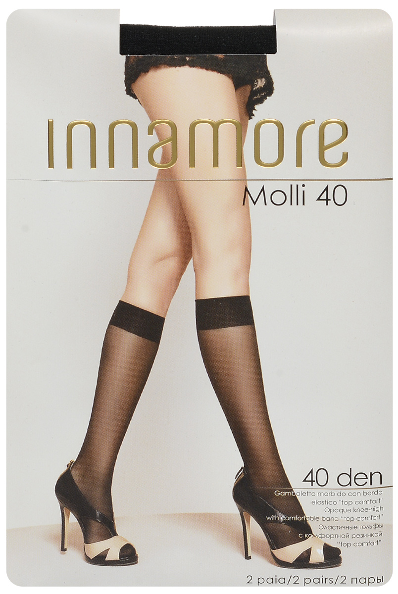 Гольфы женские Innamore Molli 40, цвет: Nero (черный), 2 пары. 6013. Размер универсальный
