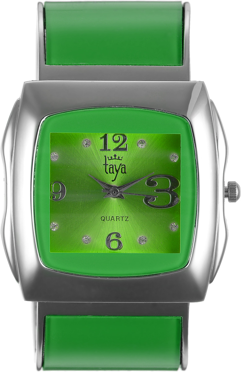 Часы наручные женские Taya, цвет: серебряный, зеленый. T-W-0438
