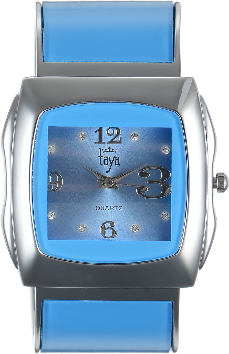 Часы наручные женские Taya, цвет: серебряный, голубой. T-W-0436