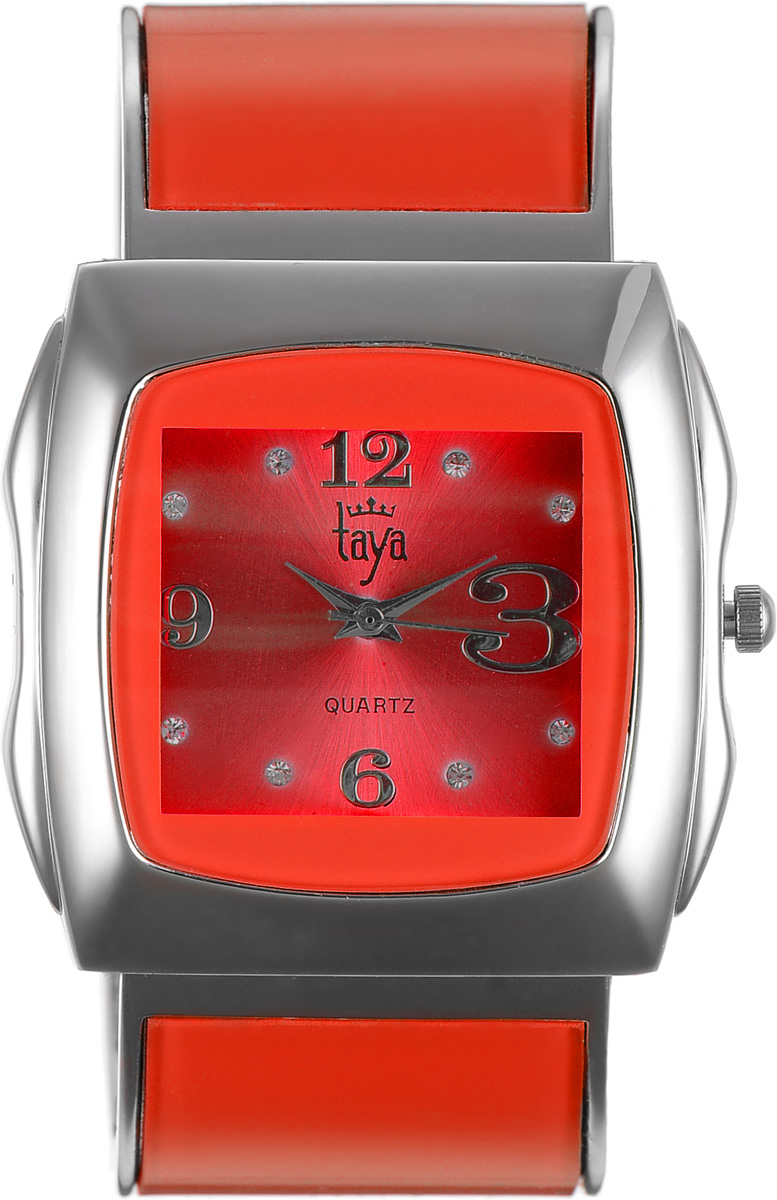 Часы наручные женские Taya, цвет: серебряный, красный. T-W-0441