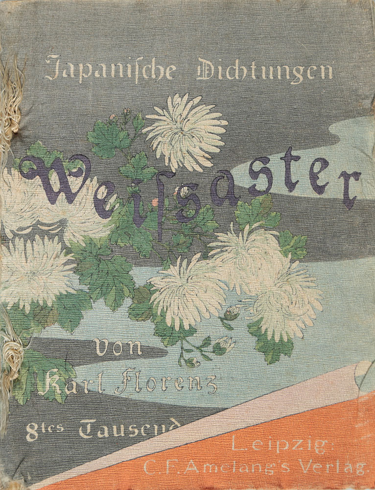 Japanische Dichtungen. Weissaster, ein romantisches Epos0120710 Japanische Dichtungen. Weissaster, ein romantisches Epos0120710Лейпциг, 1894 год. Издательство C. F. Amelangs Verlag. Иллюстрированное издание с цветными рисунками. Оригинальная обложка. Сохранность хорошая. Вниманию читателей предлагается великолепно иллюстрированный и оформленный сборник японских стихотворений в переводе на немецкий язык. Также в сборник вошел перевод романтического эпоса Белые астры. Книга отпечатана на хлопчатой бумаге. Перевод был выполнен пионером немецкого японоведения Карлом Флоренцом. Ученый получил широкую известность благодаря своим исследованиям в области истории японской литературы, а также благодаря переводам памятников японской литературы.Не подлежит вывозу за пределы Российской Федерации.