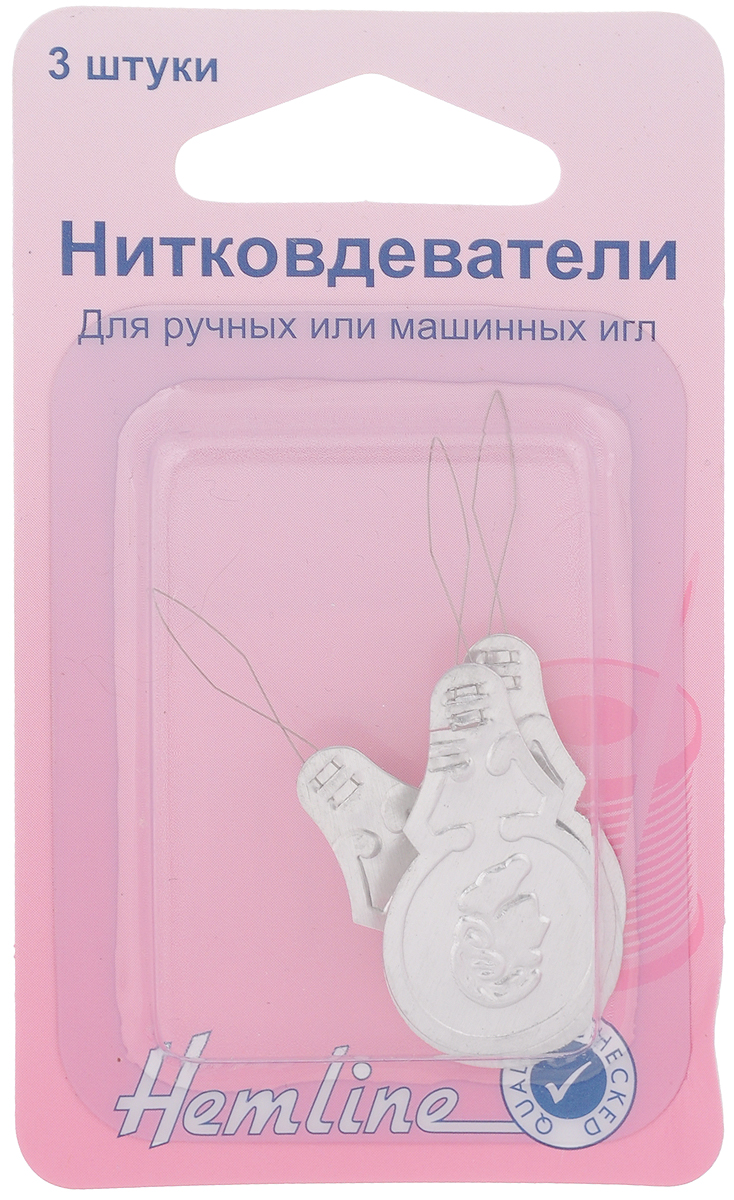 Нитковдеватель Hemline, 3 шт. 232232 Нитковдеватель Hemline, 3 шт. 232232Нитковдеватель Hemline обеспечивает легкость и удобство вдевания нити в иглы для ручного или машинного шитья. В комплекте 3 нитковдевателя, выполненных из алюминия. Порядок работы: вставьте металлическую петлю нитковдевателя в ушко иглы, пропустите нитку через петлю, аккуратно протяните металлическую петлю вместе с ниткой назад через ушко иглы.