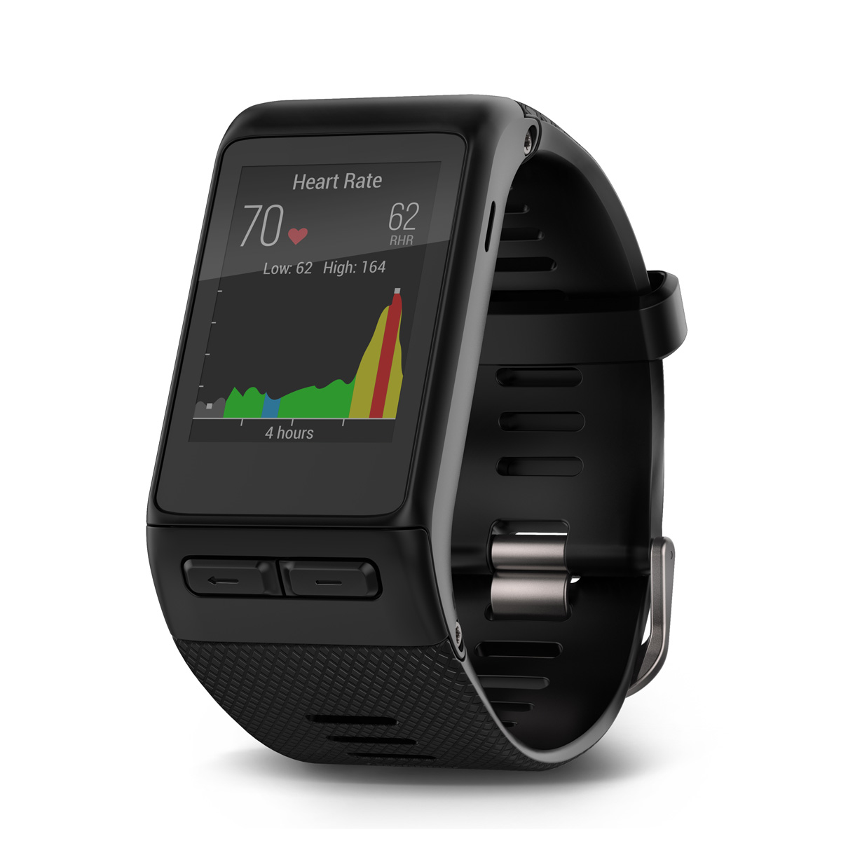 Спортивные часы Garmin vivoactive HR Black010-01605-06 Спортивные часы Garmin vivoactive HR Black010-01605-06Смарт-часы с GPS и пульсометром на запястьеМониторинг: Калорий; Физической активности; Сна.Датчики: GPS- трекер; Датчик движения; Счетчик калорий; Шагомер; Пульсометр; Сердечного ритма; Акселерометр.Вид дисплея: TFT.Диагональ дисплея: 2.5Разрешение: 148х205Особенности: SMS и звонки; Вибро- оповещения; Влагозащищенный; Водонепроницаемый; Оповещения со смартфона.Совместимые ОС: GARMIN; Android; IOSВремя работы: До 8 дней в режиме смарт-часов (непрерывное измерение частоты пульса, без GPS), до 13 часов в режиме GPS.Интерфейс: Bluetooth.Емкость аккумулятора: 1300Размер ремешка: 137х195 мм.