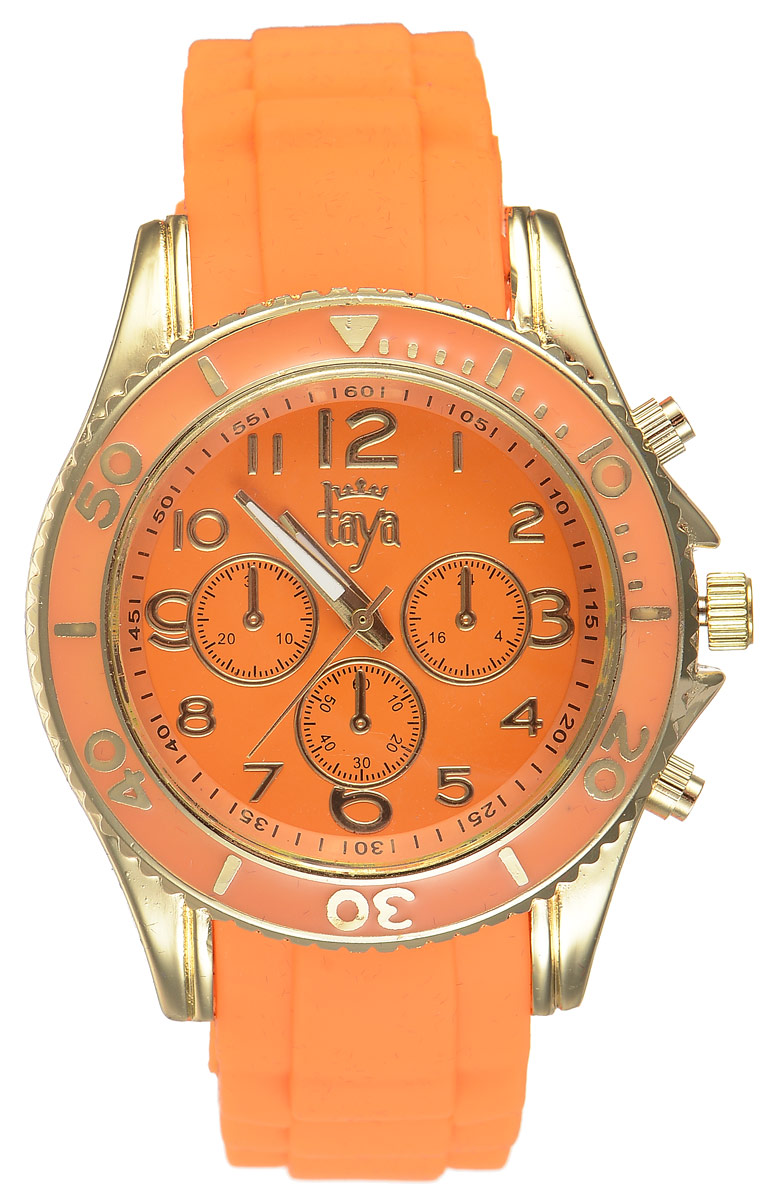 Часы наручные женские Taya, цвет: золотистый, оранжевый. T-W-0238