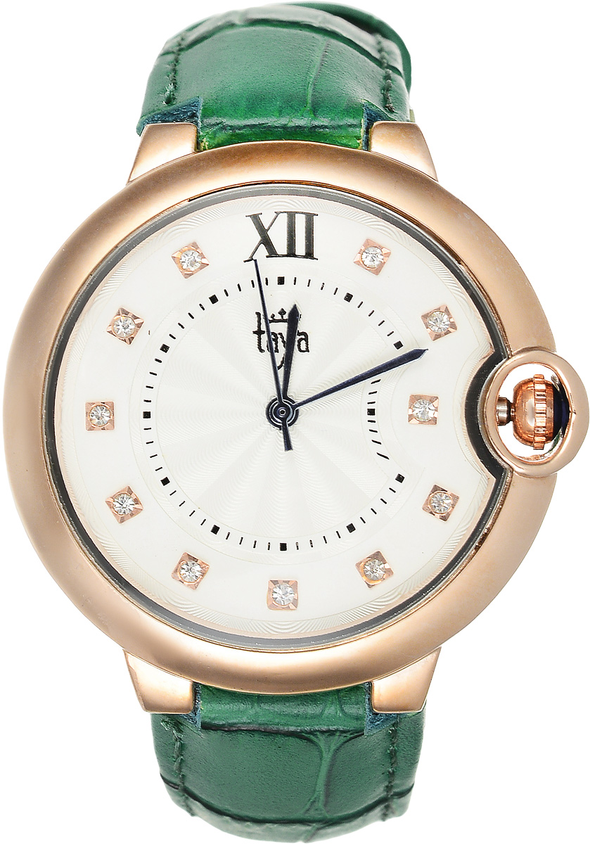 Часы наручные женские Taya, цвет: золотистый, зеленый. T-W-0006