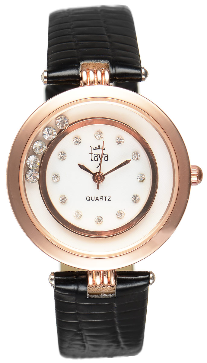 Часы наручные женские Taya, цвет: золотистый, черный. T-W-0024
