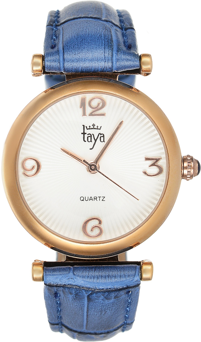 Часы наручные женские Taya, цвет: золотистый, синий. T-W-0017