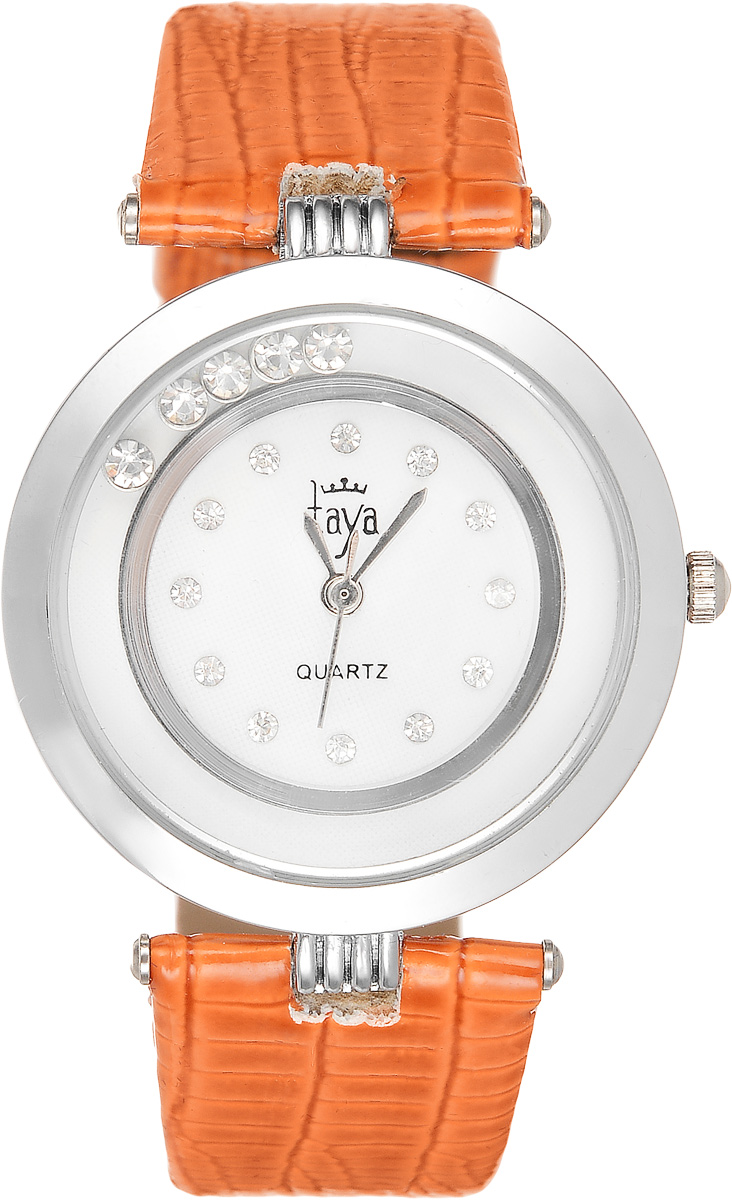 Часы наручные женские Taya, цвет: серебристый, оранжевый. T-W-0019