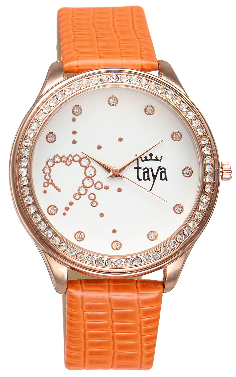 Часы наручные женские Taya, цвет: золотистый, оранжевый. T-W-0029