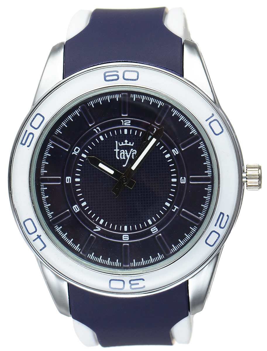 Часы наручные женские Taya, цвет: серебристый, темно-синий. T-W-0209