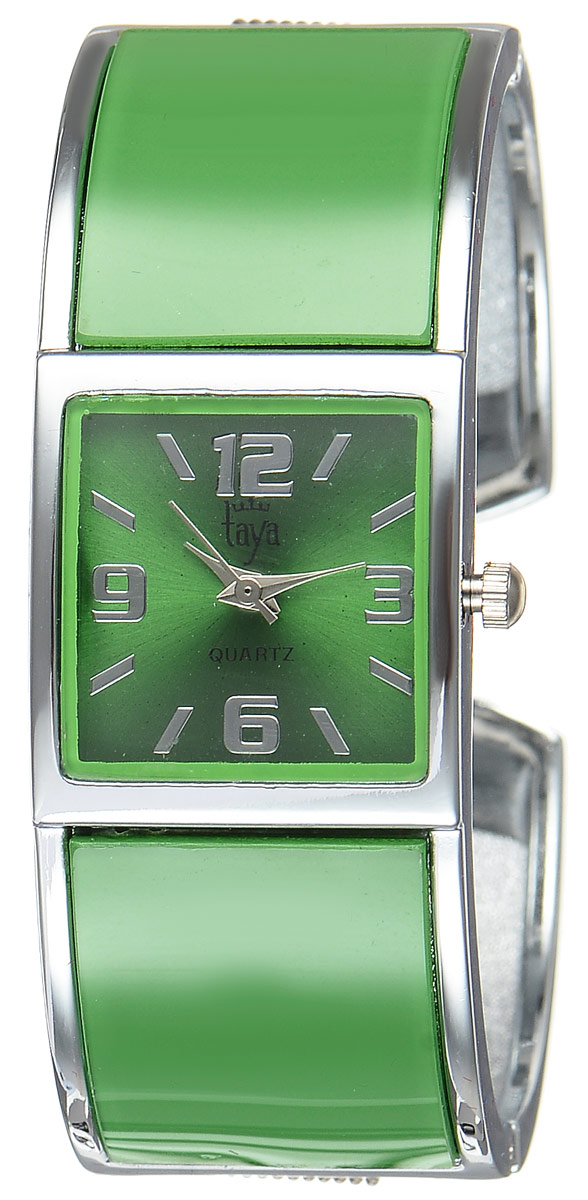 Часы наручные женские Taya, цвет: серебристый, зеленый. T-W-0410