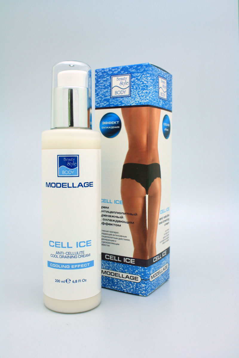Beauty Style Антицеллюлитный крем«CELL ICE» Modellage4501813 Beauty Style Антицеллюлитный крем«CELL ICE» Modellage4501813Охлаждающий крем с интенсивным антицеллюлитным действием, с дренирующим и сосудоукрепляющим эффектом, устраняет проявления целлюлита, тонизирует кожу и выравнивает кожный рельеф.