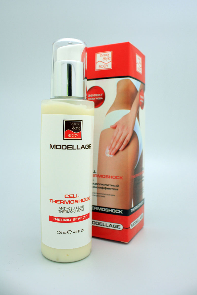 Beauty Style Антицеллюлитный крем «CELL THERMOSHOCK» Modellage4501814 Beauty Style Антицеллюлитный крем «CELL THERMOSHOCK» Modellage4501814Разогревающий крем для коррекции фиброзного целлюлита стимулирует кровообращение в капиллярах, улучшая проникновение активных веществ, расщепляет жировые отложения и выводит застоявшуюся жидкость