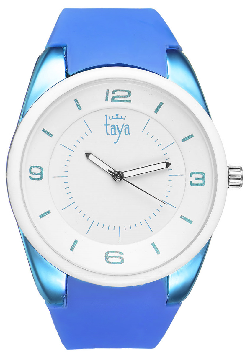 Часы наручные женские Taya, цвет: белый, синий. T-W-0251