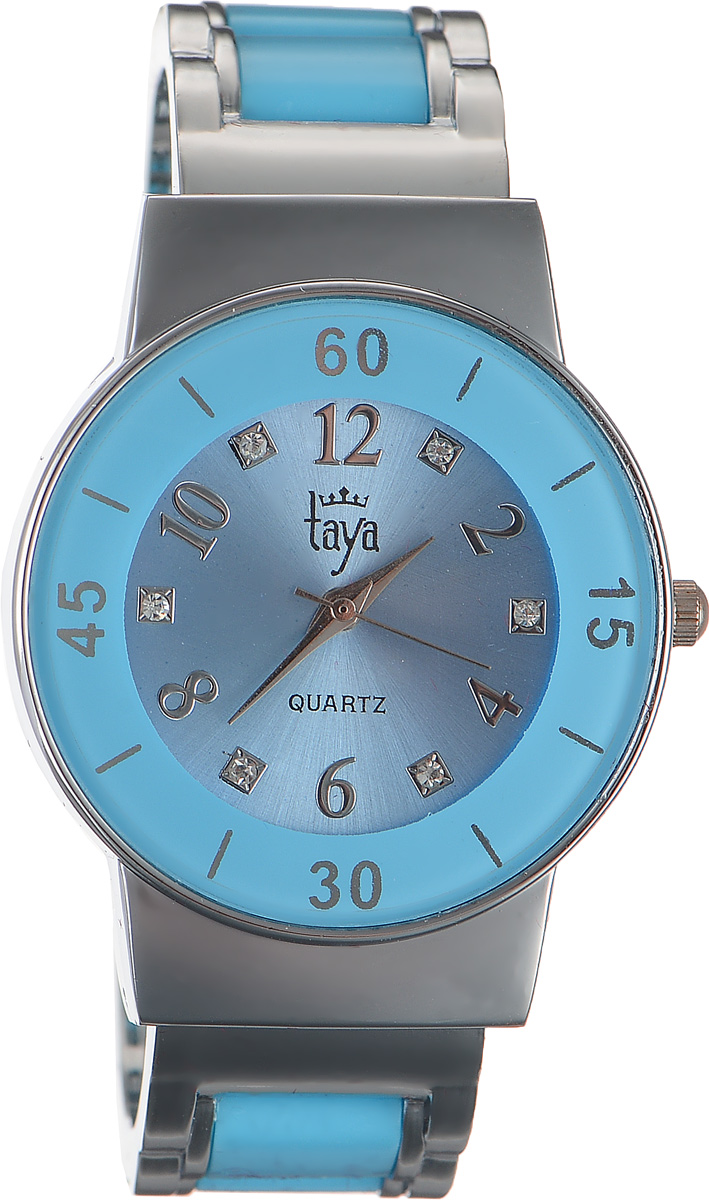 Часы наручные женские Taya, цвет: серебряный, голубой. T-W-0470