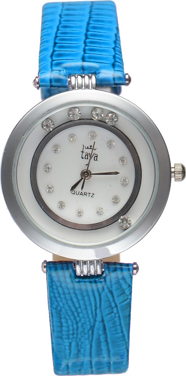 Часы наручные женские Taya, цвет: серебристый, синий. T-W-0020
