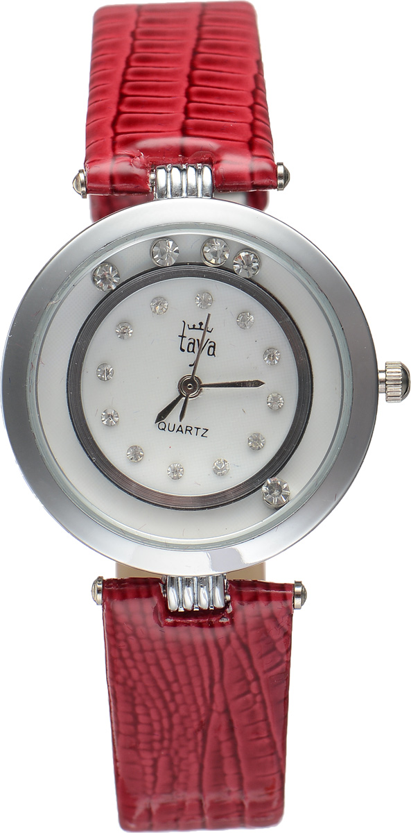 Часы наручные женские Taya, цвет: серебристый, красный. T-W-0021