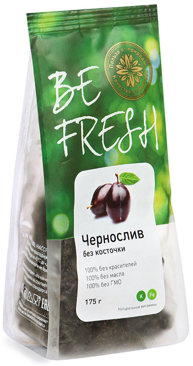 BeFresh чернослив без косточки, 175 г3872084007094 BeFresh чернослив без косточки, 175 г3872084007094Чернослив укрепляет иммунитет и улучшает общее состояние организма. Ежедневное употребление 4-5 плодов нормализует работу желудка и кишечника. Чернослив - это вкусная и полезная замена кондитерским изделиям. Его используют в приготовлении сладких и мясных блюд.