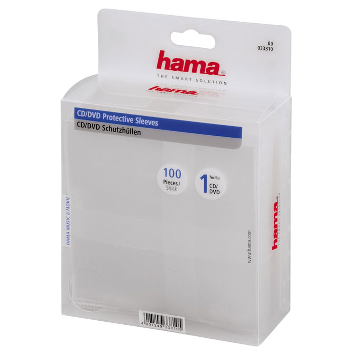 Hama H-33810, Clear конверты для CD/DVD (100 шт)33810 Hama H-33810, Clear конверты для CD/DVD (100 шт)33810Конверты Hama H-33810 защитят диски от повреждений, пыли и влаги. В комплекте вы найдете 100 конвертов, каждый из которых рассчитан на один диск.
