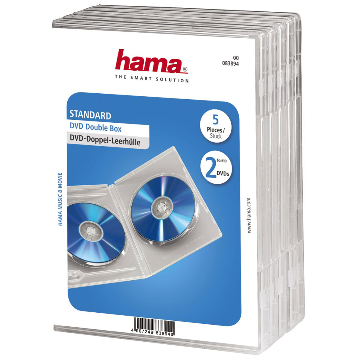Контейнер для 2xDVD Hama H-83894 Jewel Case (5 шт)