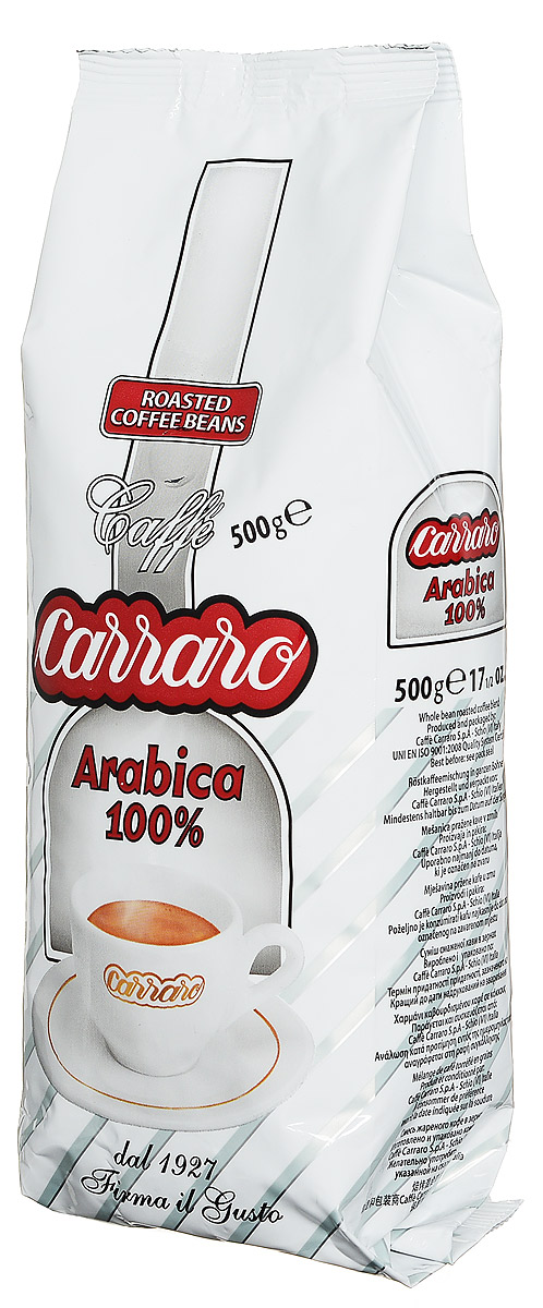 Carraro Arabica 100% кофе в зернах, 500 г8000604001443 Carraro Arabica 100% кофе в зернах, 500 г8000604001443Carraro Arabica - это ароматный вкус сладости для изысканных гурманов. Смесь арабики, которая представляет собой максимум с точки зрения аромата и тонкости вкуса - визитная карточка фабрики. Это плод постоянных исследований и очень тщательной обработки - для самых изысканных ценителей.