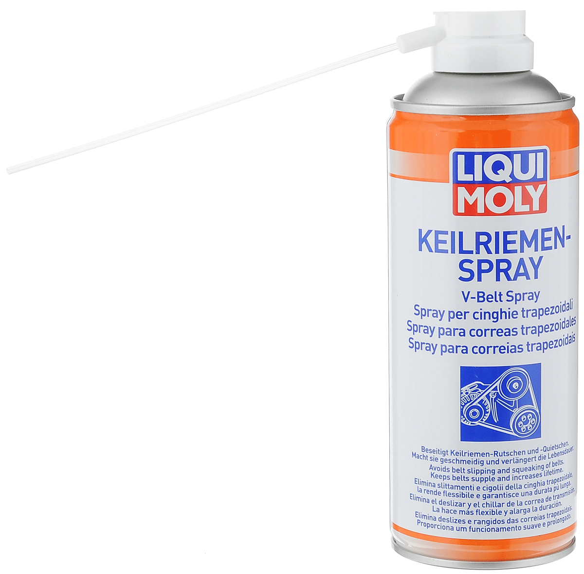 Спрей для клинового ремня LiquiMoly Keilriemen-Spray, 0,4 л4085 Спрей для клинового ремня LiquiMoly Keilriemen-Spray, 0,4 л4085Спрей LiquiMoly Keilriemen-Spray - это прекрасное профессиональное средство для восстановления старых изношенных приводных клиновых и поликлиновых ремней (генератора, гидроусилителя руля, вариатора, водяного насоса, кондиционера и другого). Устраняет скрип и проскальзывание. Быстро, безопасно и эффективно очищает поверхность от масляных и других видов загрязнений, увеличивает эластичность резинового слоя, при постоянной обработке предотвращается растрескивание и повышается срок службы. Способствует увеличению КПД передачи.Состав: ацетон, диметиловый эфир, нефтяные компоненты, пропеллент бутан.