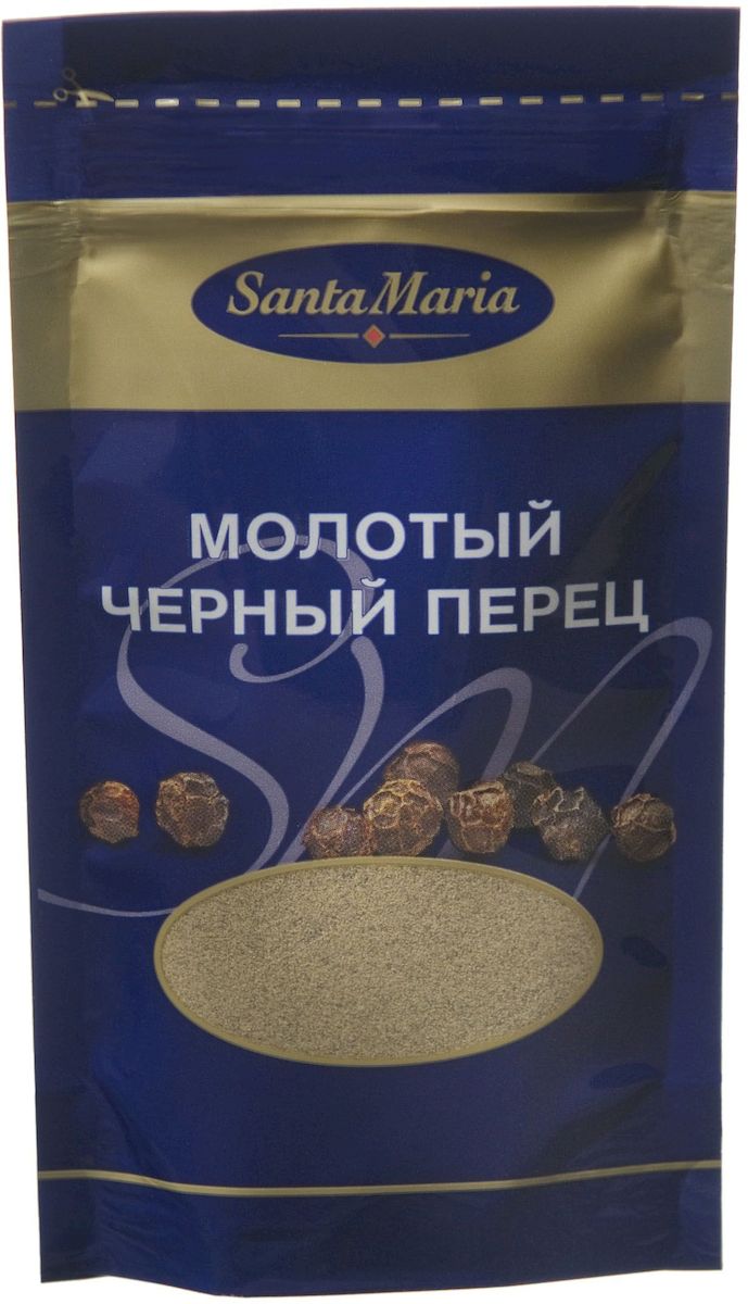 Santa Maria Черный перец молотый, 16 г13563 Santa Maria Черный перец молотый, 16 г13563Черный перец - излюбленная пряность во всем мире. Его насыщенный вкус и аромат подходит к большинству блюд, особенно к блюдам, приготовленным на гриле, мясным, рыбным и вегетарианским блюдам.
