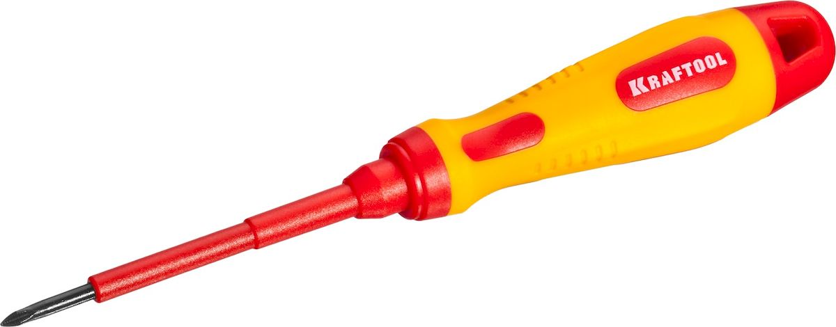Отвертка Kraftool Expert, высоковольтная, PH 0, 75 мм250084-0-060 Отвертка Kraftool Expert, высоковольтная, PH 0, 75 мм250084-0-060Профессиональная диэлектрическая отвертка KRAFTOOL X-Drive серии EXPERT предназначена для работ с высочайшим уровнем безопасности под напряжением до 1000В. Отвертка оснащена эргономичной рукояткой с нескользящим покрытием и стержнем SlimFit для работы в труднодоступных местах.Длина рабочей части: 75 мм.Размер рабочей части: PH 0.