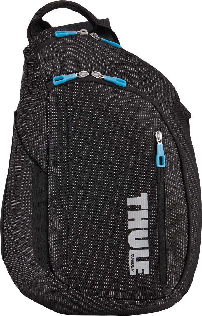 Рюкзак-слинг Thule Crossover Sling Pack, цвет: черный, 17 л3201993 Рюкзак-слинг Thule Crossover Sling Pack, цвет: черный, 17 л3201993Рюкзак на одной лямке Thule Crossoverпросто незаменим в дороге — настолько удобно в нем хранить разные туристические мелочи, а также электронные устройства. Внутренний отдел с мягкой прокладкой подойдет для MacBook Pro 13 или ноутбука. В органайзере можно хранить карты, журналы и электронные устройства. В удобно открывающиеся карманы можно положить еду, бутылку с водой и небольшие спортивные принадлежности. Водостойкий материал и надежные застежки-молнии делают эту сумку легкой, но прочной. Перфорированные наплечные ремни из EVA с сетчатым покрытием и мягкая задняя подушка со специальными порами, пропускающими воздух, создают ощущение комфорта и позволяют вашей спине «дышать». Плечевой ремень с потайным карманом для телефона или небольших предметов.