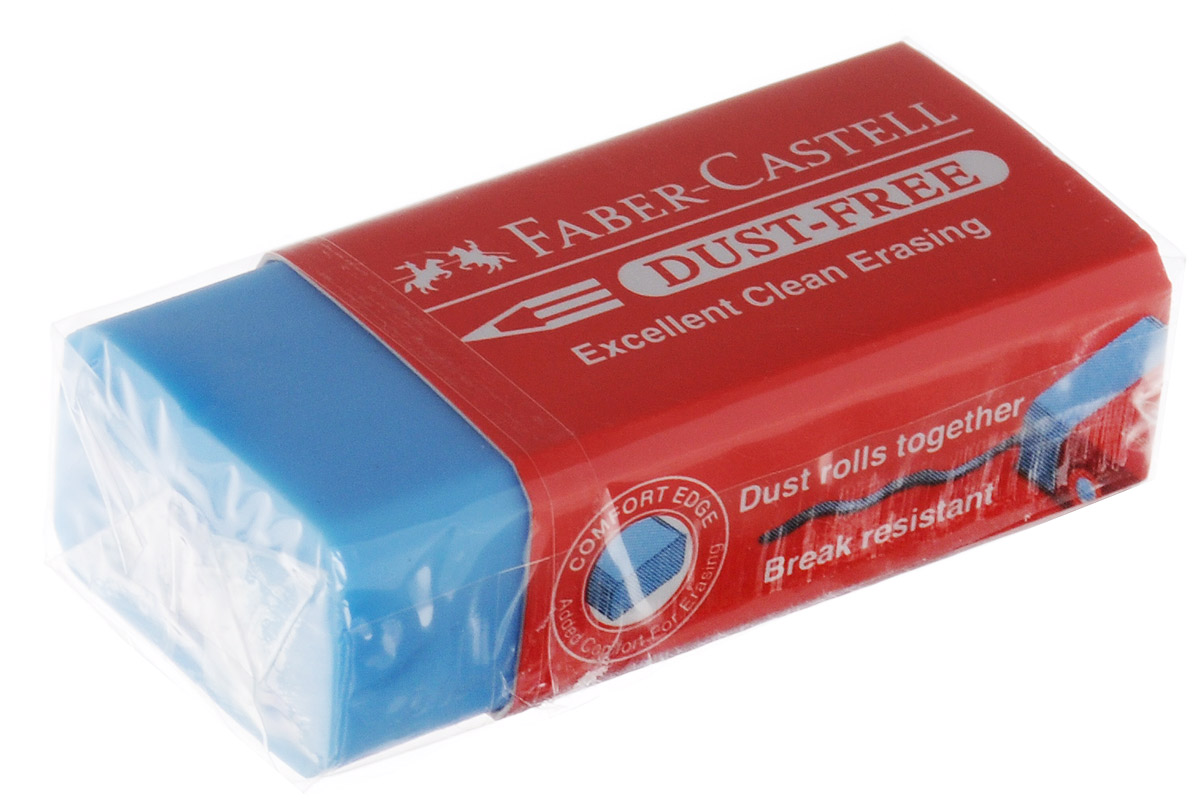 Faber-Castell Ластик Dust-Free цвет голубой187125_голубой Faber-Castell Ластик Dust-Free цвет голубой187125_голубойЛастик Faber-Castell Dust-Free станет незаменимым аксессуаром на рабочем столе не только школьника или студента, но и офисного работника. Аккуратный и не оставляет грязных разводов. Кроме того высококачественный ластик не повреждает бумагу даже при многократном стирании.
