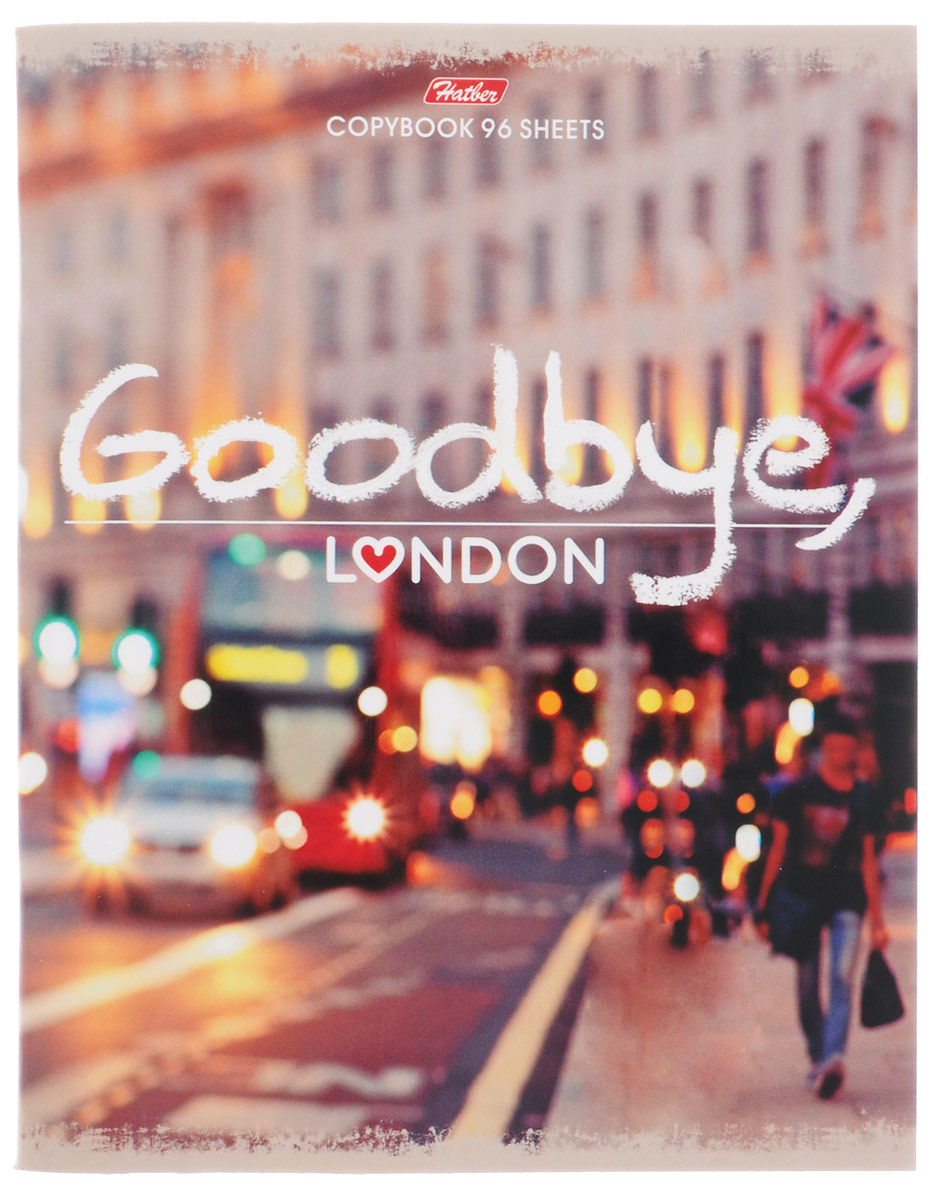Hatber Тетрадь Goodbye London 96 листов в клетку96Т5В1_15046 Hatber Тетрадь Goodbye London 96 листов в клетку96Т5В1_15046Тетрадь Hatber Goodbye, London формата A5 подойдет как школьнику, так и студенту.Обложка выполнена из плотного картона, что позволит сохранить тетрадь в аккуратном состоянии на протяжении всего времени использования. Лицевая сторона оформлена надписью Goodbye, London и стильной фотографией города.Внутренний блок тетради, соединенный двумя металлическими скрепками, состоит из 96 листов белой бумаги. Стандартная линовка в клетку голубого цвета дополнена полями. В верхнем углу каждой странички находится разделенное точками место для даты, в нижнем - пустые квадратики для номеров страниц.