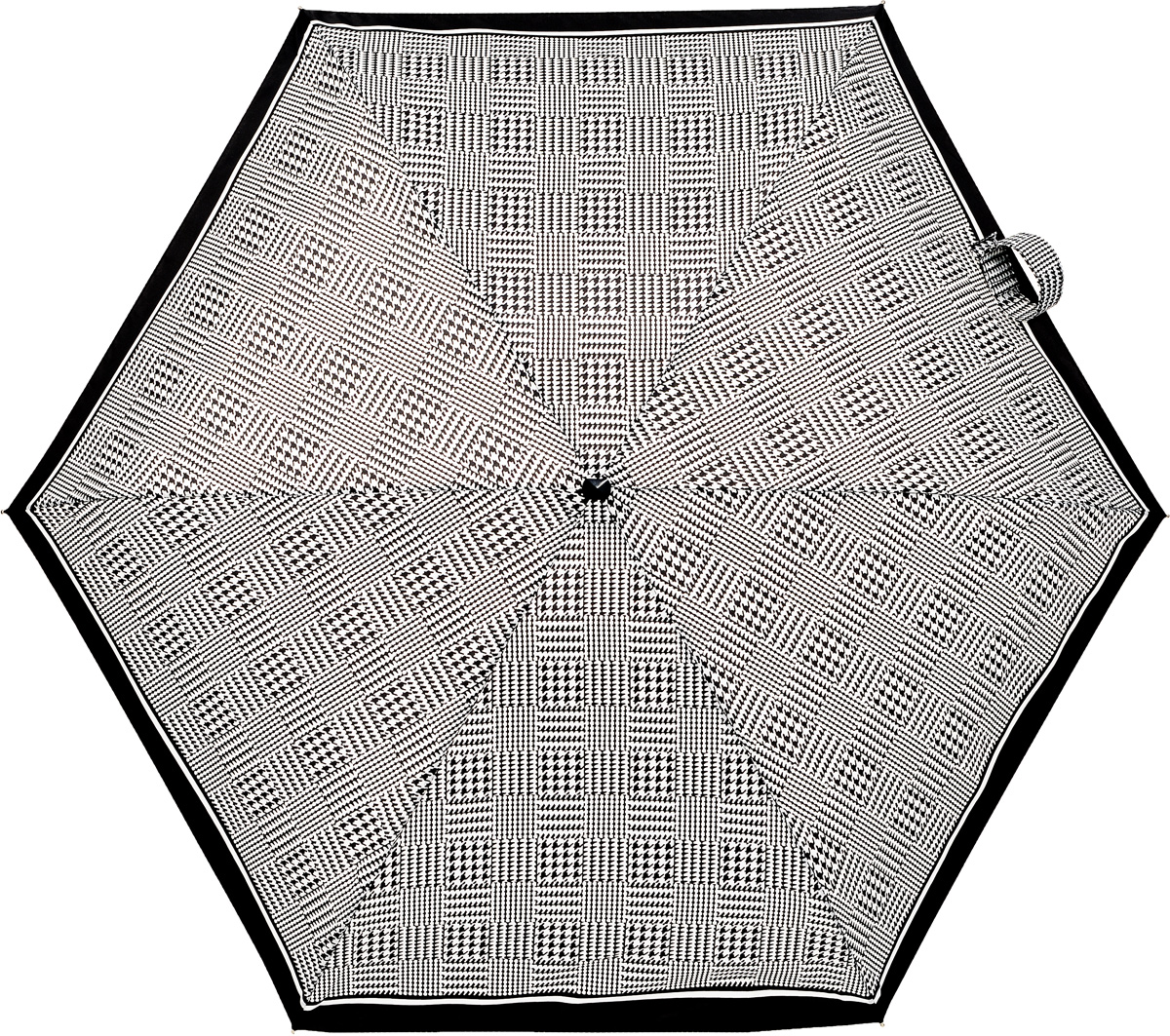 Зонт женский Fulton, механический, 5 сложений, цвет: черный, белый. L501-2248