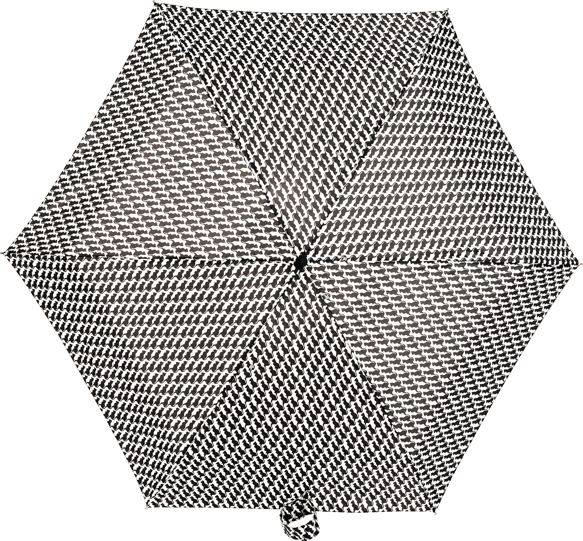 Зонт женский Fulton, механический, 5 сложений, цвет: черный, белый. L501-3020
