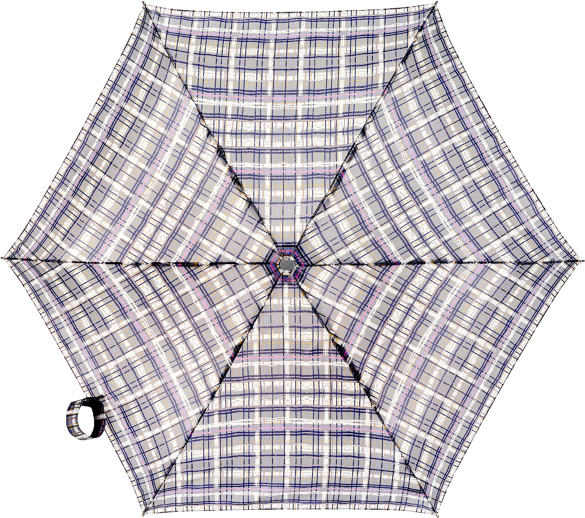 Зонт женский Fulton, механический, 5 сложений, цвет: серый, синий. L501-2921