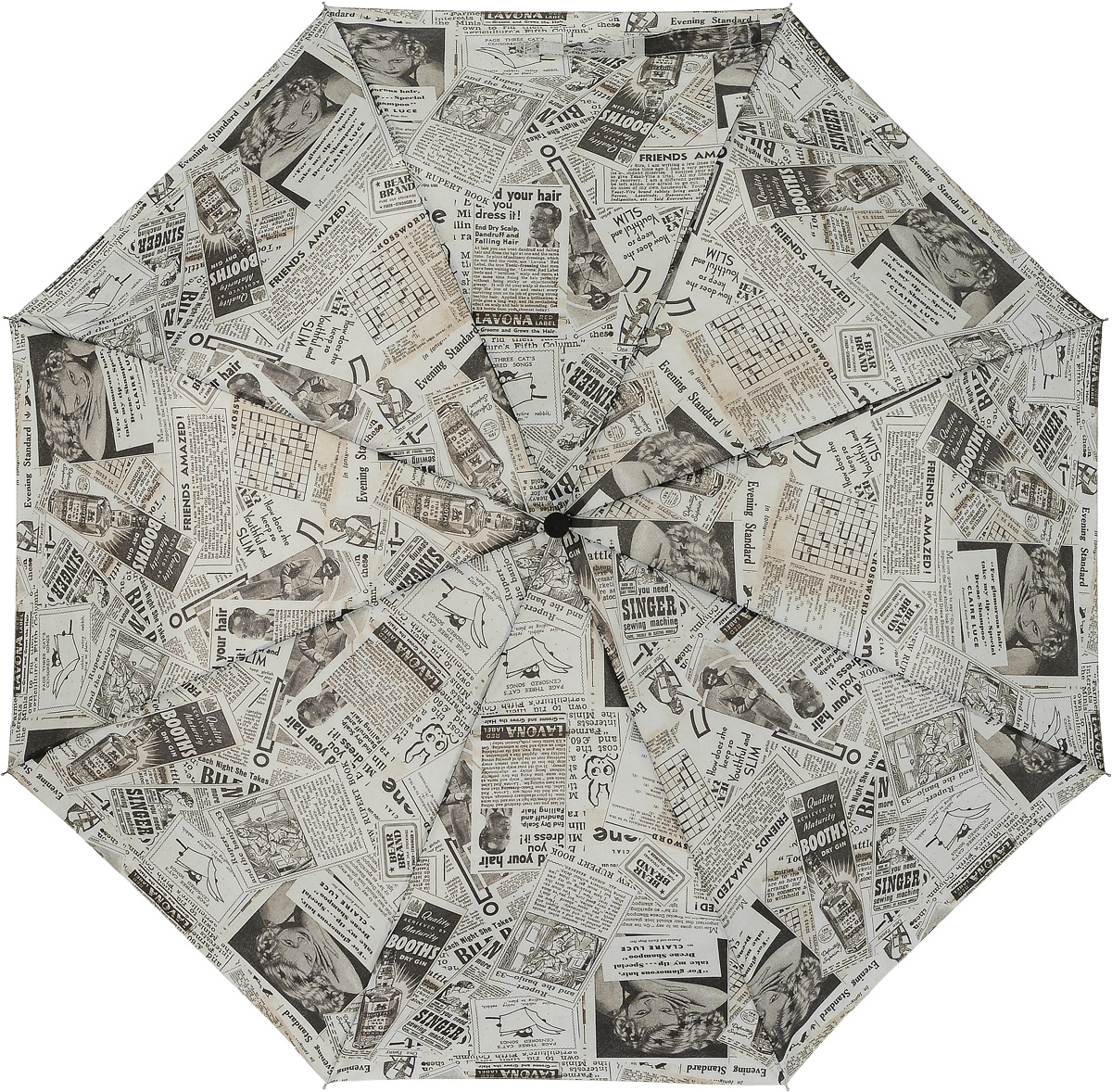 Зонт женский Fulton, механический, 3 сложения, цвет: бежевый, коричневый. L450-3176