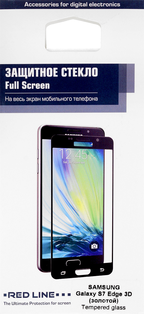 Red Line защитное стекло для Samsung Galaxy S7 Edge, Gold (3D)УТ000008610 Red Line защитное стекло для Samsung Galaxy S7 Edge, Gold (3D)УТ000008610Защитное стекло Red Line для Samsung Galaxy S7 Edge (3D) предназначено для защиты поверхности экрана от царапин, потертостей, отпечатков пальцев и прочих следов механического воздействия. Оно имеет окаймляющую загнутую мембрану, а также олеофобное покрытие. Изделие изготовлено из закаленного стекла высшей категории, с высокой чувствительностью и сцеплением с экраном.