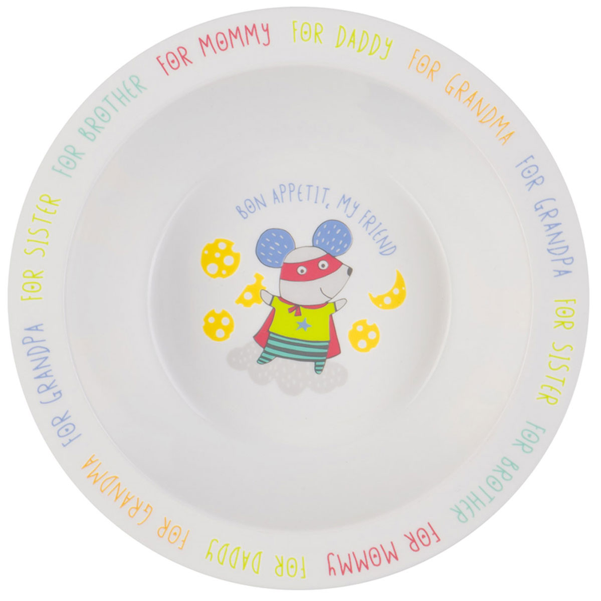 Happy Baby Тарелка детская Мышка15016 NEW_мышка Happy Baby Тарелка детская Мышка15016 NEW_мышкаТарелка детская Happy Baby Мышка изготовлена из безопасного материала.Тарелочка, оформленная веселой картинкой, понравится и малышу, и родителям! Ребенок будет с удовольствием учиться кушать самостоятельно. Тарелочка подходит для горячей и холодной пищи.Яркий дизайн тарелки превращает процесс кормления в увлекательную игру.Можно использовать в СВЧ-печи и мыть в посудомоечной машине.Подходит для детей от 6 месяцев.