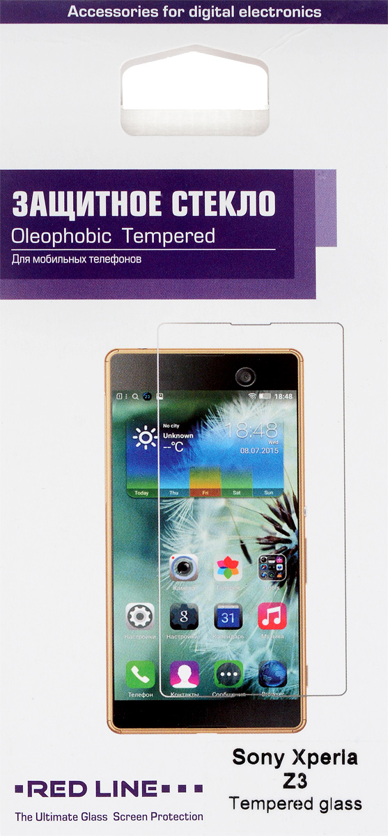 Red Line защитное стекло для Sony Xperia Z3УТ000005603 Red Line защитное стекло для Sony Xperia Z3УТ000005603Защитное стекло Red Line для Sony Xperia Z3 предназначено для защиты поверхности экрана от царапин, потертостей, отпечатков пальцев и прочих следов механического воздействия. Оно имеет окаймляющую загнутую мембрану, а также олеофобное покрытие. Изделие изготовлено из закаленного стекла высшей категории, с высокой чувствительностью и сцеплением с экраном.