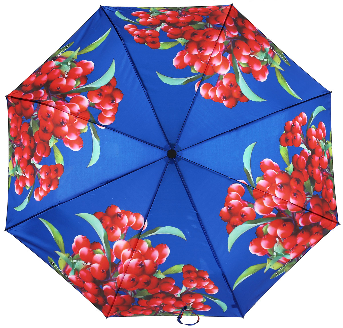 Зонт женский Flioraj, автомат, 3 сложения, цвет: красный, синий. 190212 FJ