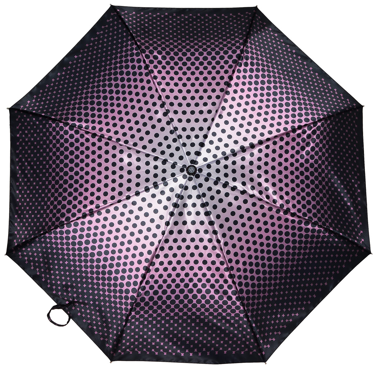 Зонт женский Henry Backer, 3 сложения, цвет: фиолетовый. U23202 Purple peas