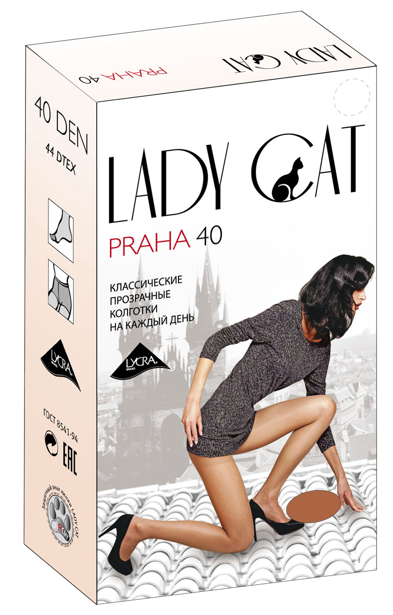 Колготки Lady Cat Praha 40 box, цвет: черный. Размер 5